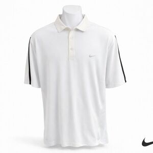 Nike Men's White and Black Polo Tennis Shirt
